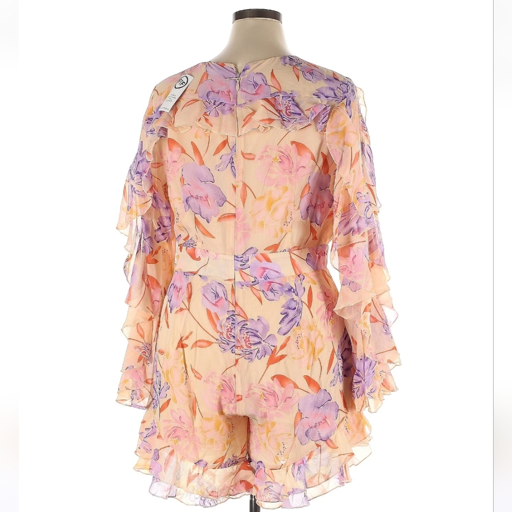 Fashion to Figure Floral Ruffle Romper Women's 0 (L/12) - Picture 5 of 8